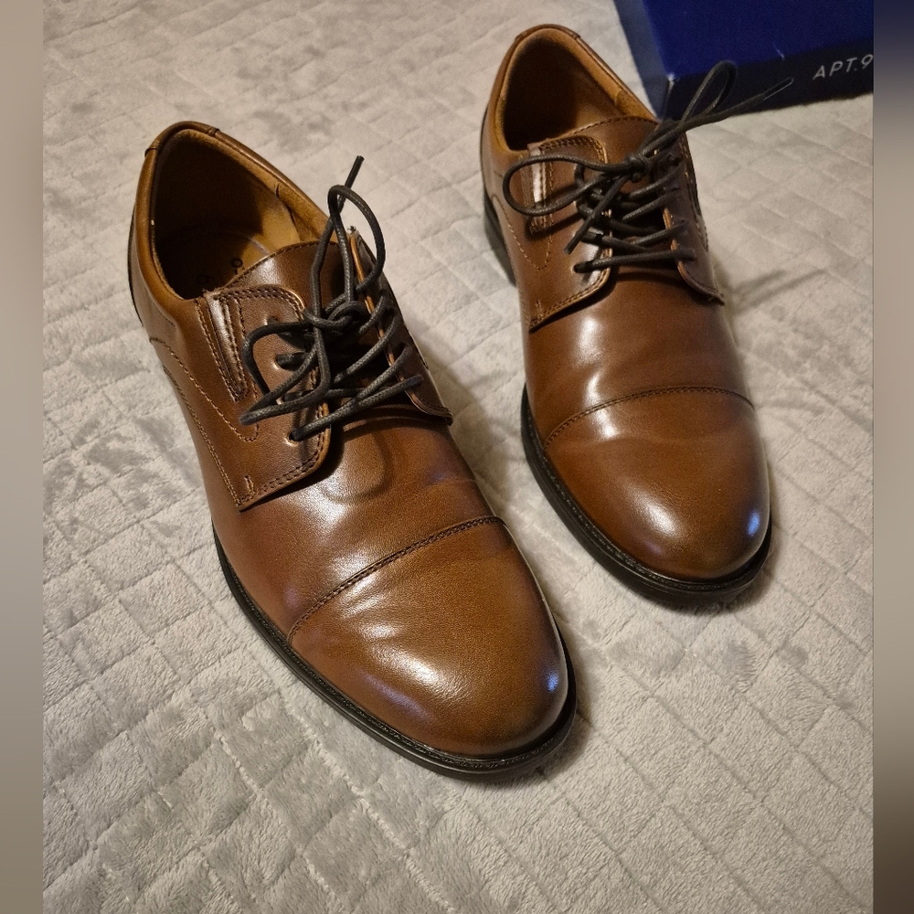 Mens Apt 9 Ortholite Eco Cognac Brown Dress Shoes